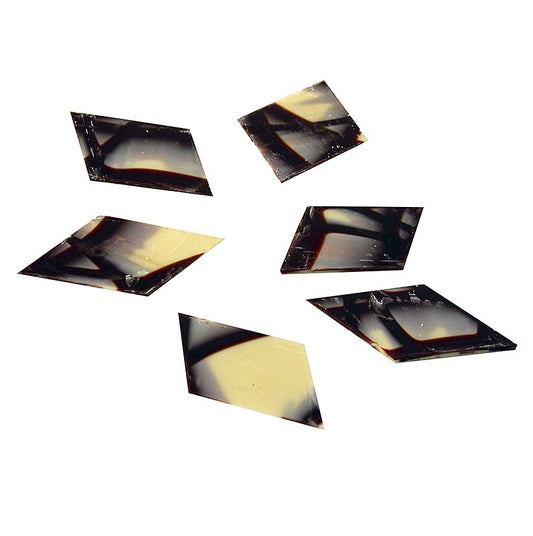 Topper decorativo "Jura Rhombus" - rombo, bianco/cioccolato fondente, 40x60 mm, 770 g, 360 pezzi.
