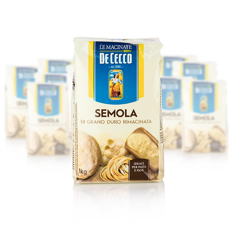 Hartweizengrieß - Semola di Grano Duro, De Cecco, No.176, 10 kg, 10 x 1000g | Mehl, Getreide, Teige, Backmischungen | thungourmet