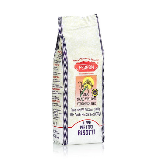 Vialone Nano, riso risotto a chicco tondo, ferron, 1 kg