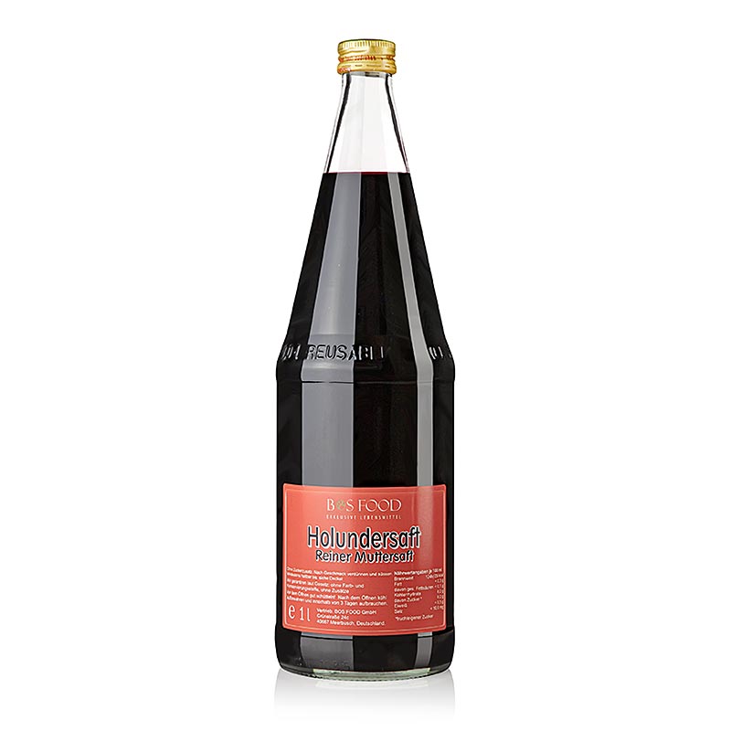BOS FOOD Jus de sureau, pur & non sucré, 1 l