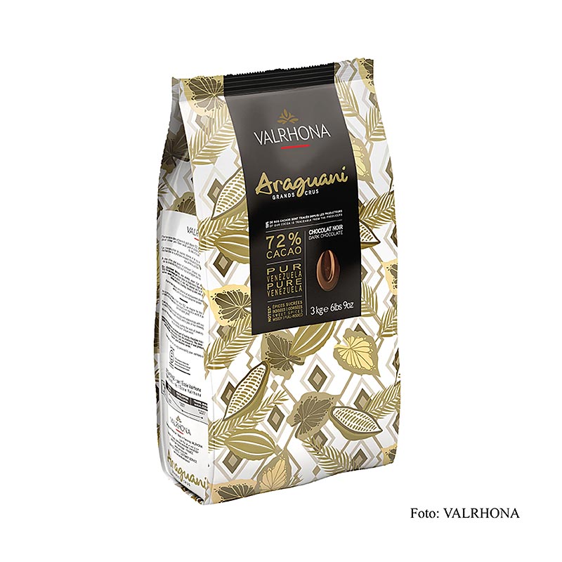 Valrhona Araguani « Grand Cru », couverture noire, callets, 72 % Cacao, Venezuela, 3 kg