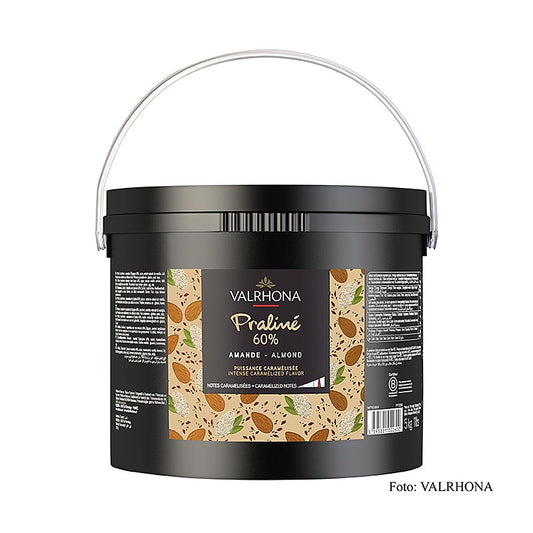 Valrhona - Pasta di pralinato fine, 60% di mandorle, intense note di nocciola e di caramello, 5 kg