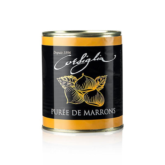 Purea di castagne, densa e non zuccherata ( Lattina arancione), Corsiglia Facor, 870 g