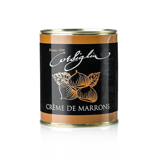 CORSIGLIA - Crema di castagne, castagne candite e vaniglia, morbida e dolce ( Lattina gialla), Facor, 1 kg