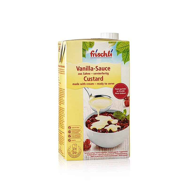 Vanilla - Sauce, mit Vanillegeschmack, warm & kalt verwendbar, Frischli, 1 l | Patisserie, Dessert, Sirup | thungourmet