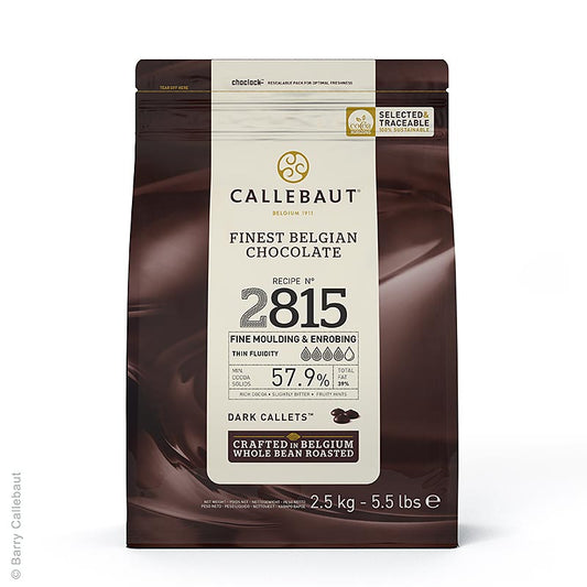 Callebaut - Chocolat noir Excellent, Callets, 57,9 % Cacao, 2,5 kg