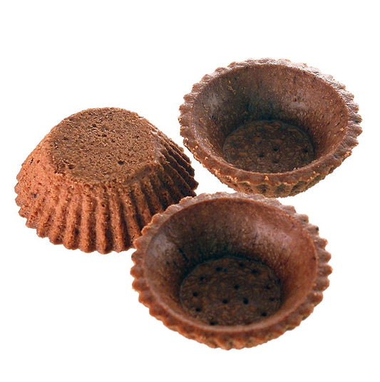 HUG - Tartellette da dessert, rotonde, ø 6 cm, H 2 cm, pasta frolla al cioccolato, 2,98 kg, 210 pezzi