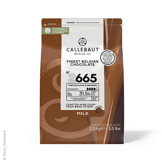 Callebaut - Latte intero, consistenza fluida, callets, 33% Cacao, 2,5 kg
