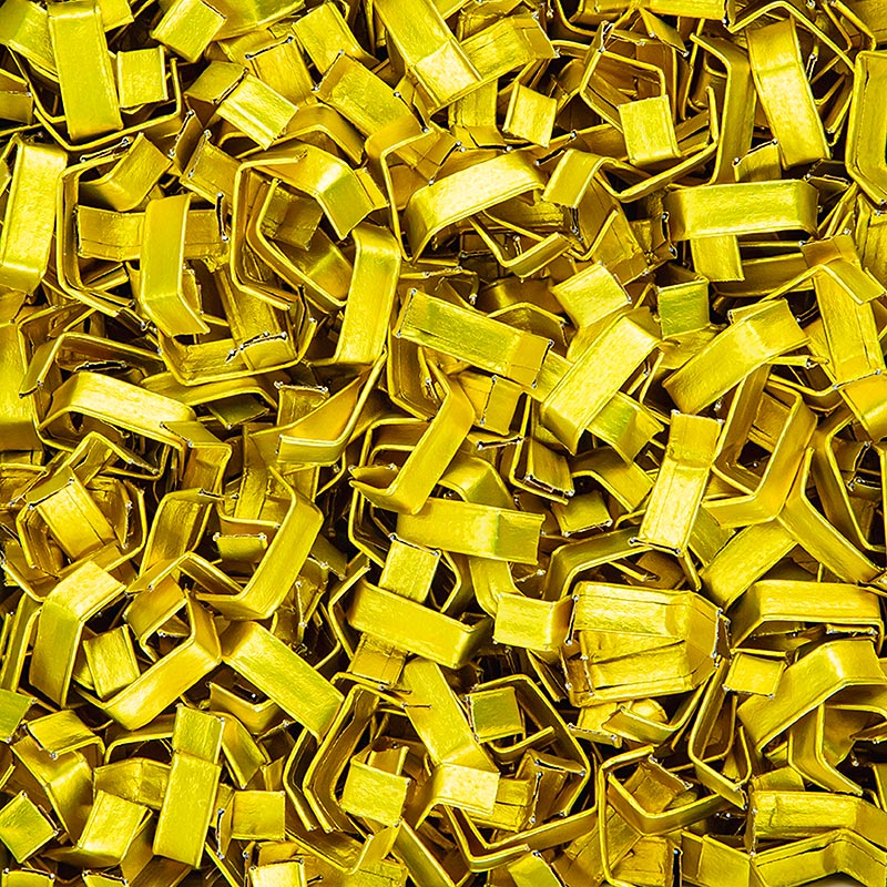 Clippfix Verschluss, gold, für Polyprop-Bodenbeutel/Zellglasbeutel, 1.000 St