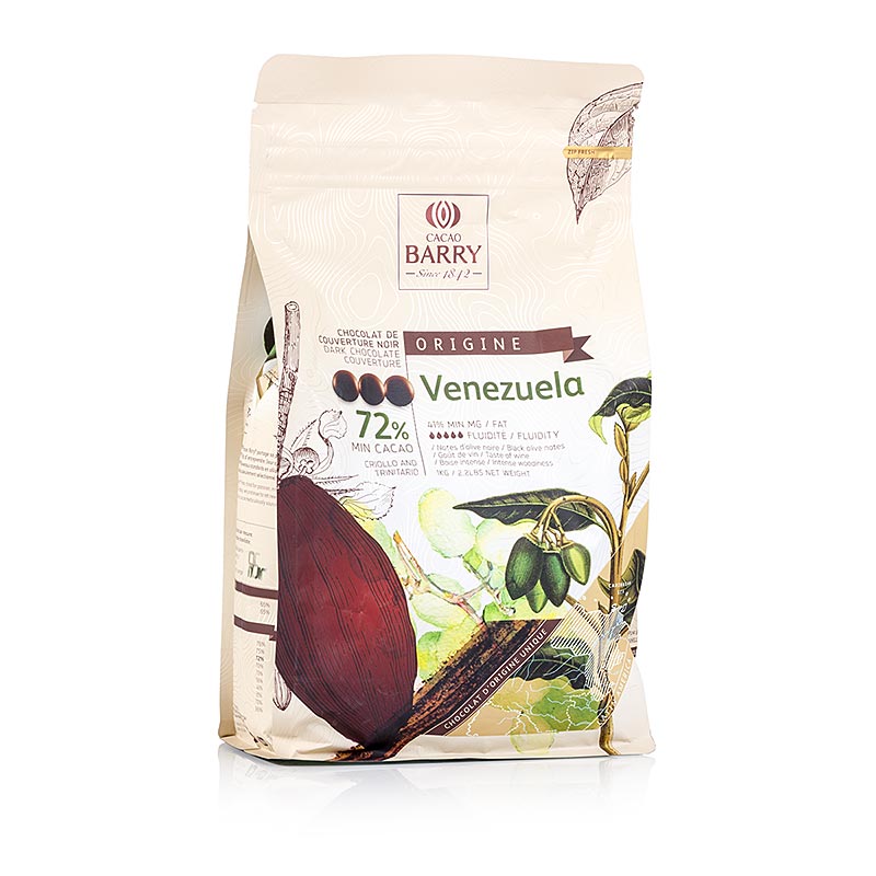 Callebaut - Origine Venezuela, cioccolato fondente, Callets, 72% Cacao, 1 kg