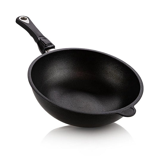 AMT Gastroguss, Poêle pour wok, ø 28cm, 11cm de haut, avec poignée amovible, 1 pce