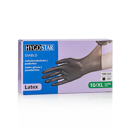 Franz Mensch - Gants jetables en latex, noirs, taille XL, non poudrés, 100 pièces