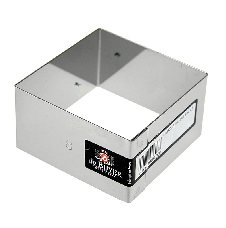 Cornice deBUYER, quadrata, acciaio inossidabile, 8 x 8 cm, altezza 4,5 cm, 1 pz.