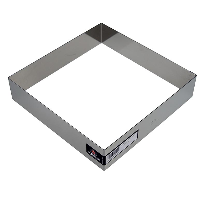 Cornice deBUYER, quadrata, acciaio inossidabile, 24 x 24 cm, altezza 4,5 cm, 1 pz.