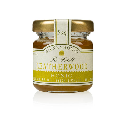 Imkerei Feldt - Leatherwood-Honig, hellbraun, cremig, hocharomatisch, Portionsglas, 50 g