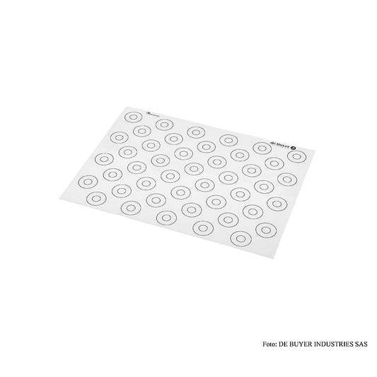 deBUYER Silikonbackmatte, glatt, 44 Markierungen für Macaros ø 15-35mm, 40x30cm, 1 St