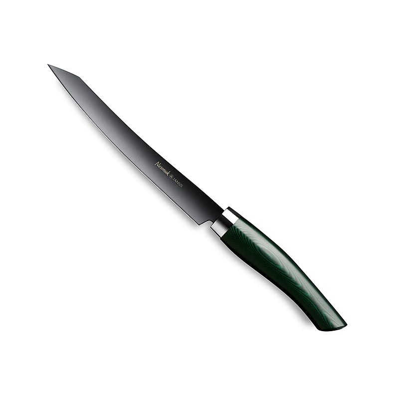 Nesmuk Janus 5.0 Slicer, 160 mm, ghiera in acciaio inossidabile, manico in micarta verde, 1 pz.