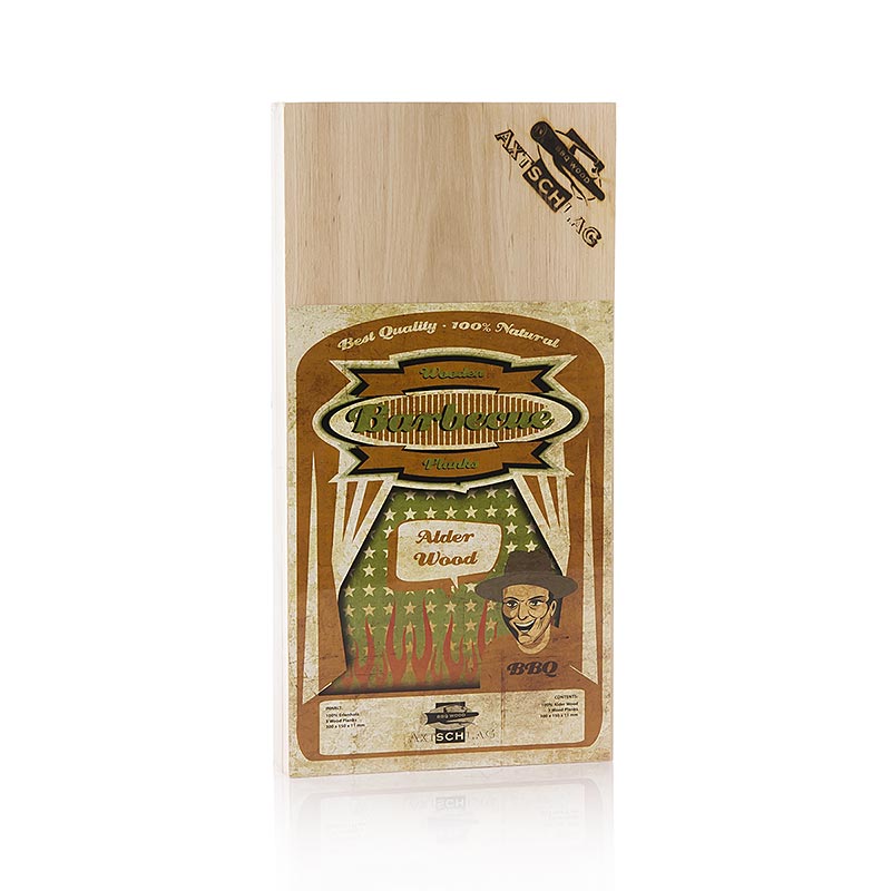 Grill BBQ - Wood Planks Planches à griller, Aulne (Alder), 15x30x1,1cm, 3 Pcs