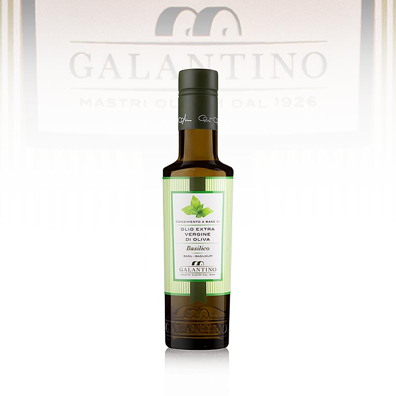 Huile d'olive Galantino au basilic - Basilicolio, 250 ml