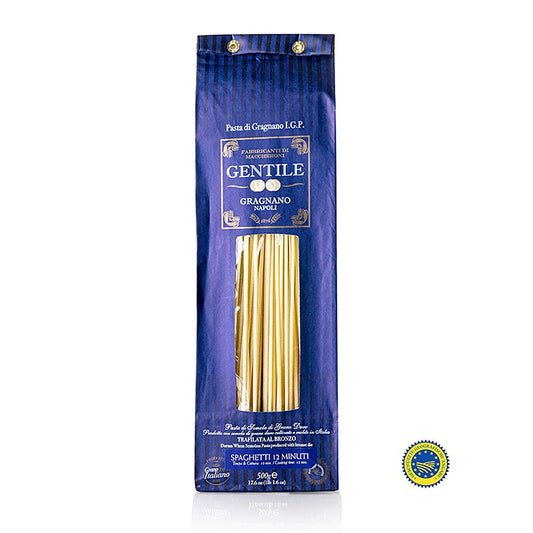 Pastificio Gentile Gragnano IGP/IGP - Spaghetti, ø 2,2mm, étirés en bronze, 500 g