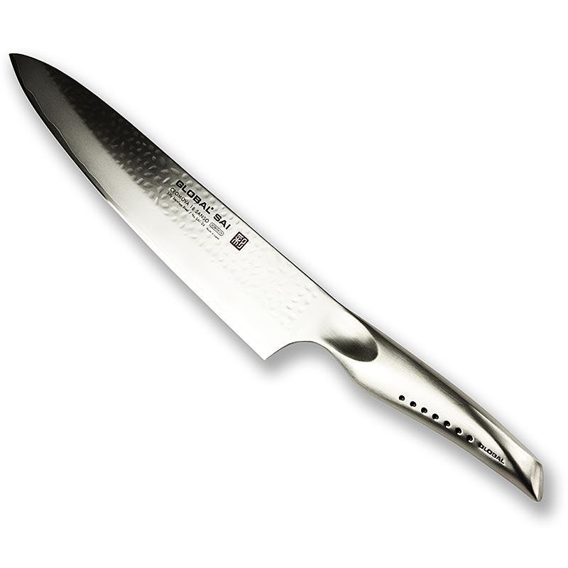 Global SAI-06 Tranchiermesser, Hammerschlagdesign, 25cm, 1 St