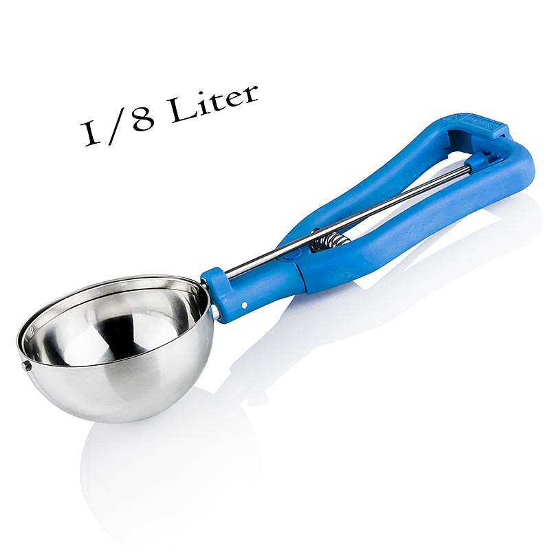 Paletta per gelato da 1/8 di litro, ø 8 cm, lunghezza 20 cm, acciaio inox/plastica, 1 pz.