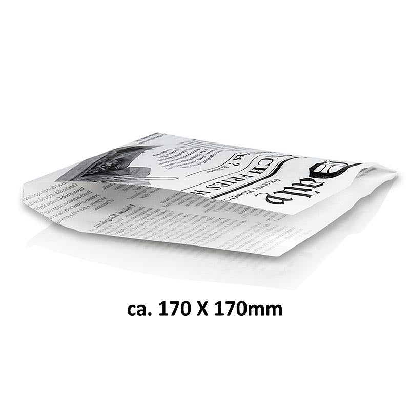 Snack Tüte mit Zeitungspapierdruck, ca.170x170mm, 1.000 St