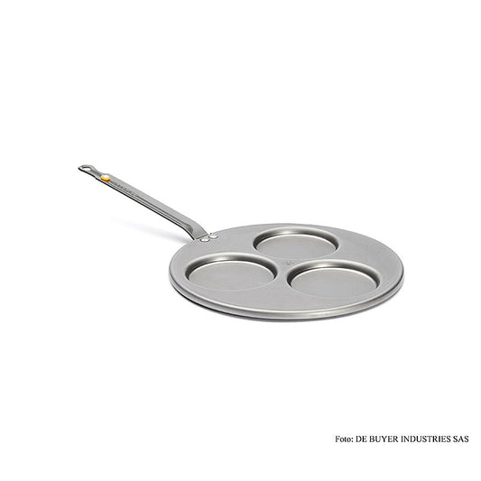deBUYER "Mineral B Element" Eisenpfanne für 3 Blinis á ø 10cm, ø 27cm gesamt, 1 St
