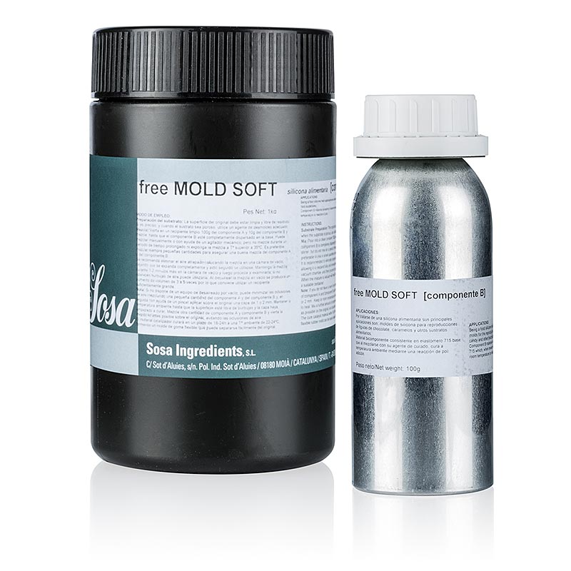 Sosa - Freemold Soft, per la realizzazione di stampi in silicone morbidi/flessibili, 1,1 kg, 2 pezzi.