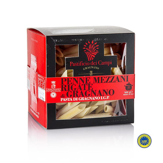 Pastificio dei Campi - No.38 Penne Mezzani Rigate, Pâtes de Gragnano, IGP/AOP, 500 g
