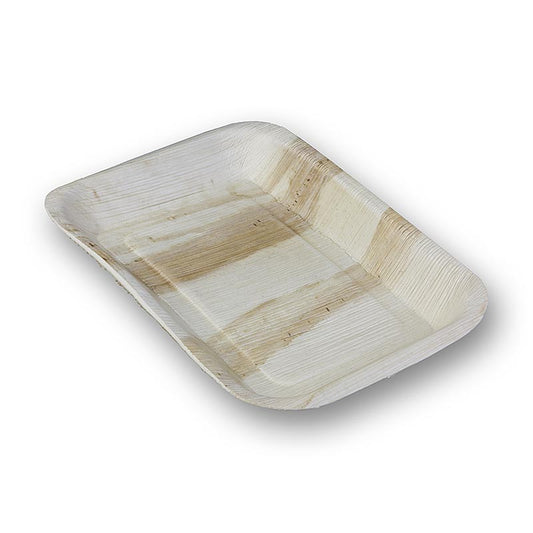 Assiette jetable en feuille de palme, carrée, 16x24cm, 100% compostable, 25 pcs