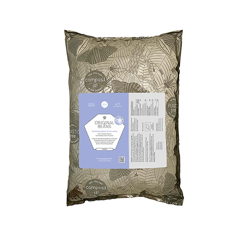 Esmeraldas Milk Ecuador, 42%, copertura al latte, callets, Original Beans, BIO, 2 kg