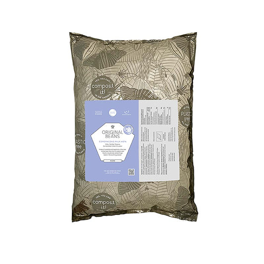 Esmeraldas Milk Ecuador, 42%, copertura al latte, callets, Original Beans, BIO, 2 kg