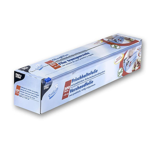 Pellicola di rivestimento in PVC con sistema di taglio, 45cm x 300m, Papstar, 1 pz.