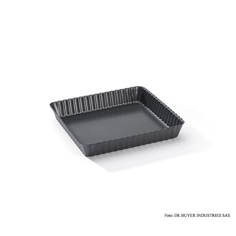 deBUYER Stampo per crostate, quadrato, ø18 cm, con fondo removibile, 1 pz
