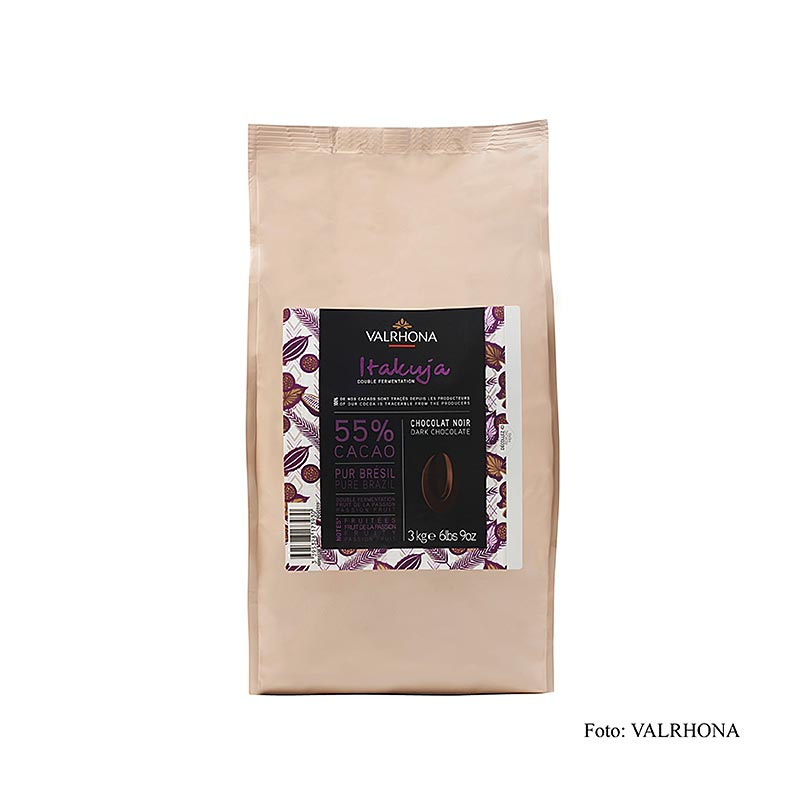 Valrhona Itakuja fondente, copertura scura, callets, 55% Cacao, 3 kg