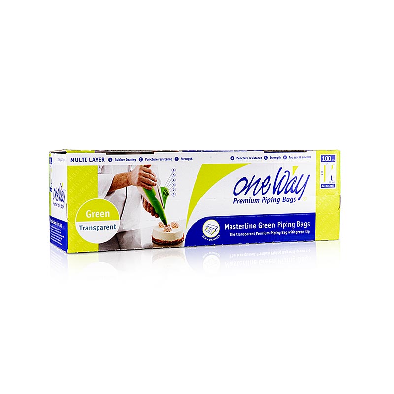 Spritzbeutel, Einweg, 53x28cm, One Way Masterline Green, 2,4l, 100 St