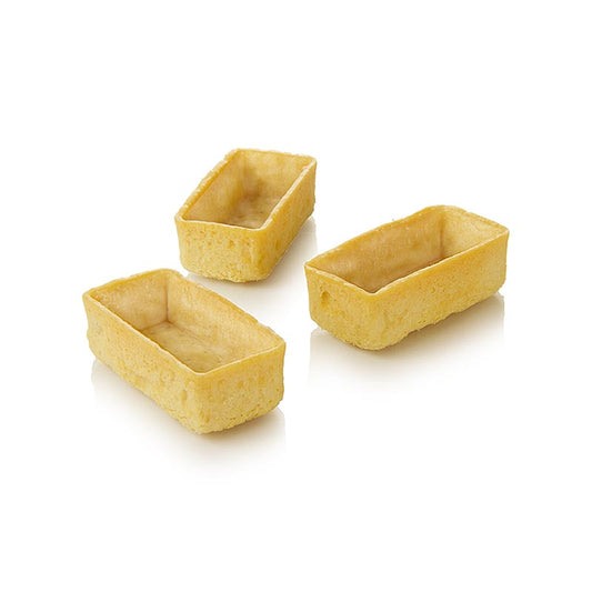 HUG - Tartellette da dessert - Filigrano, rettangolari, 5,3 x 2,6 cm, H 1,7 cm, pasta frolla, 1,15 kg, 150 pezzi