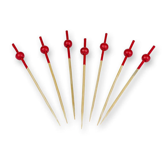 Franz Mensch - Holz-Spieße, mit rot gefärbtem Ende und rote Kugel, 9cm, 100 St