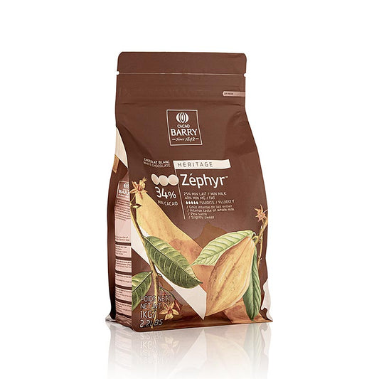 Cacao Barry - Zéphyr, cioccolato bianco, callets, 34% Cacao, 1 kg