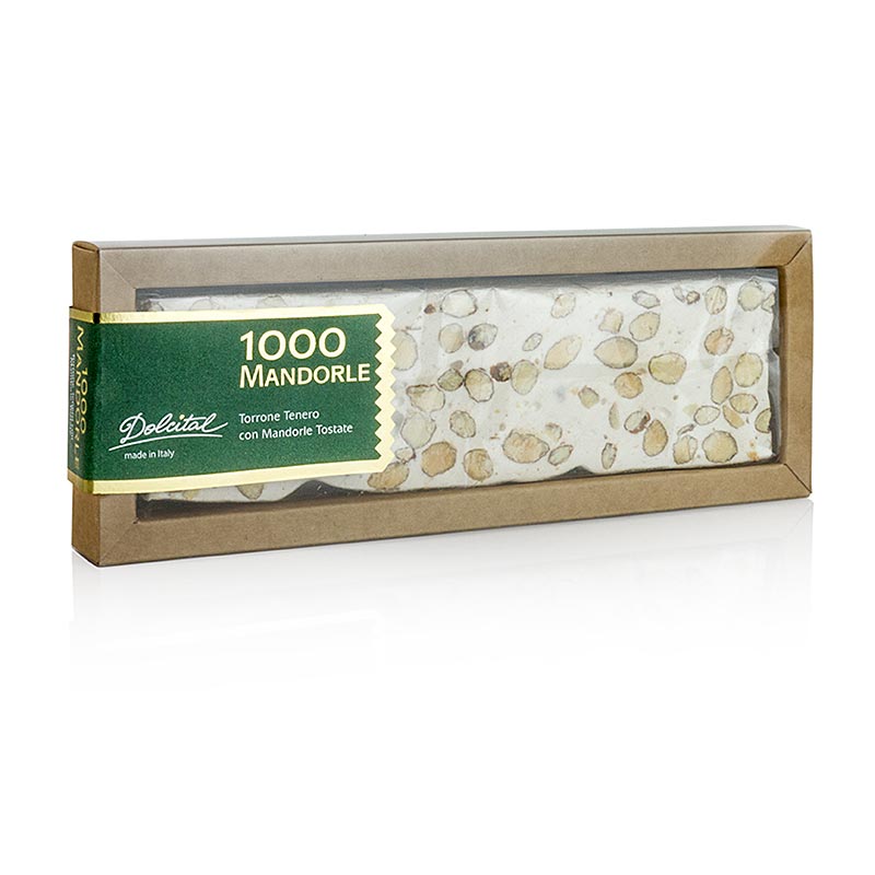 Dolcital - Torrone italiano - 1000, alle mandorle, barretta morbida, 180 g
