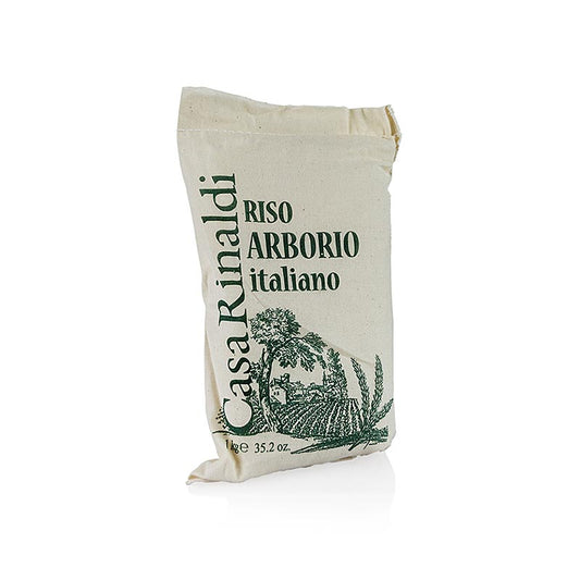 Arborio Superfino, riso per risotti, in sacchetto di iuta, Casa Rinaldi, 1 kg