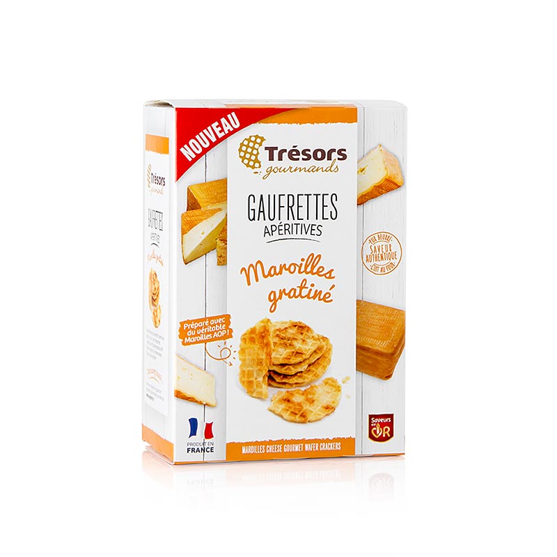 Barsnack Trésors - Gaufrettes, français. Mini-gaufrettes au fromage Maroilles, 60 g