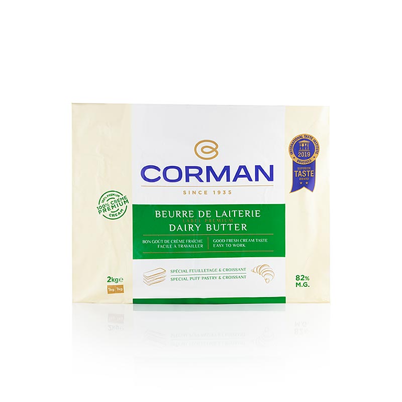 Ziehbutter, Tourierplatte, Corman (für Blätterteig o. Butterfiguren), 2 kg