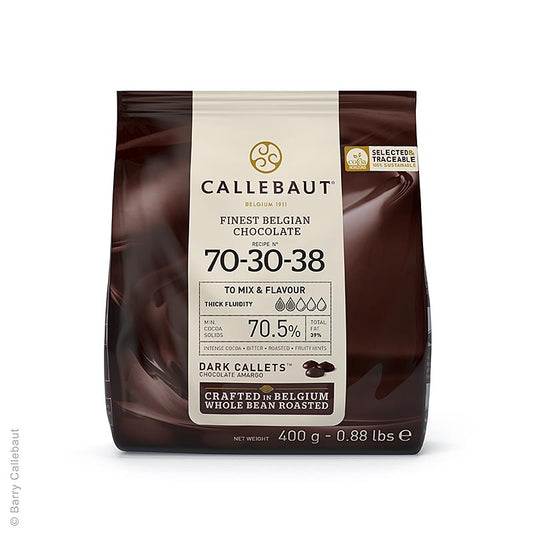 Callebaut - Cioccolato fondente, Callets, 70,5% Cacao 70-30-38), 400 g