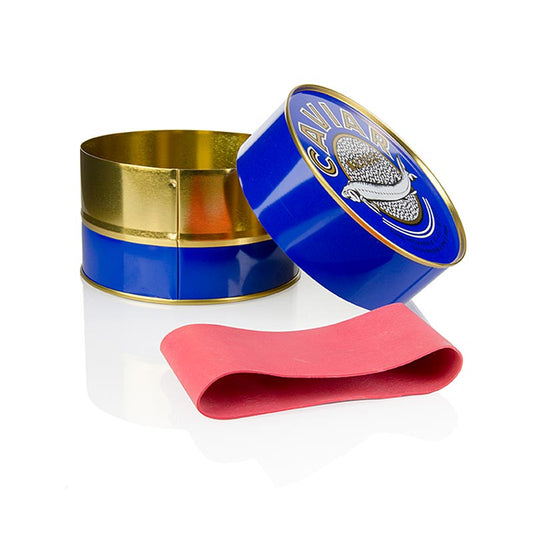 Barattolo per caviale - blu scuro, con guarnizione in gomma, ø 12 cm, per 1000 g di caviale, 1 pz.