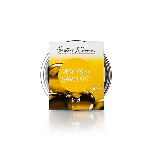 Caviar d'assaisonnement «Miel », perles sphériques de 5 mm, Les Perles, 50 g