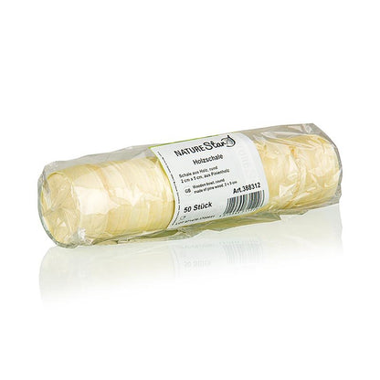 Einweg Holz - Timbale (Becher), Ø5cm, 2cm hoch (halten keine Flüssigkeit), 50 St | Non Food / Hardware / Grillzubehör | thungourmet