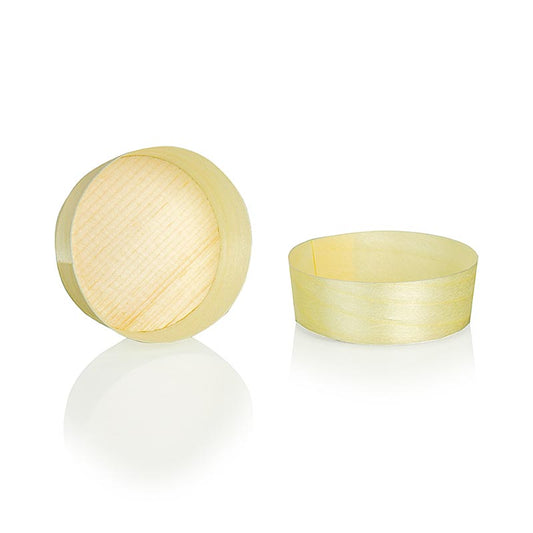 Timbale (bicchiere) monouso in legno, Ø 5 cm, altezza 2 cm (non contiene liquidi), 50 pezzi | Non Food / Ferramenta / Accessori per barbecue | thungourmet