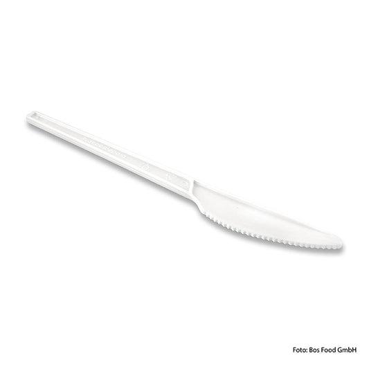 Coltello monouso Naturesse, bianco, in CPLA, 16,8 cm, 1.000 pezzi.